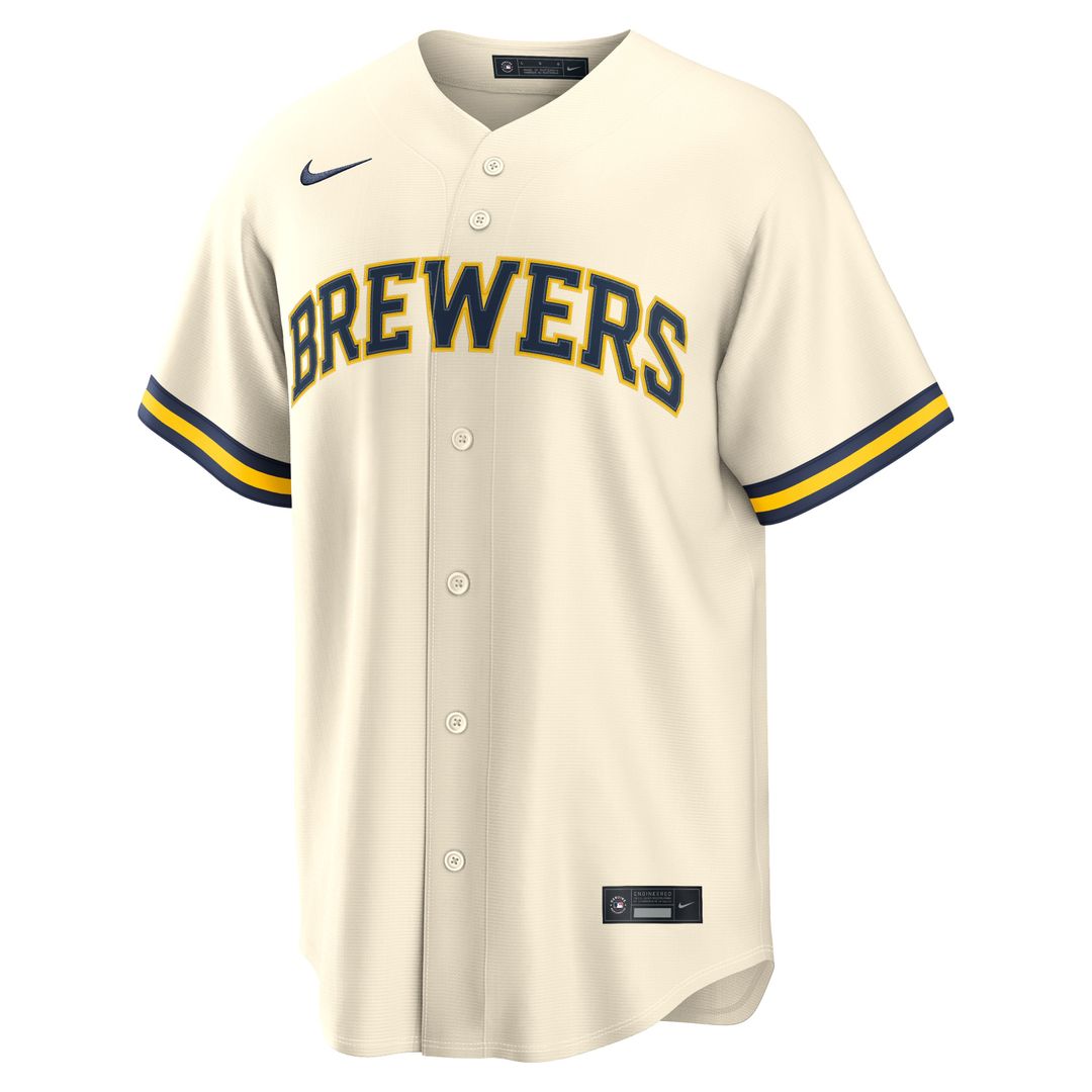 Milwaukee Brewers Andrew Vaughn Cream Home Replica Baseball Jersey | MLB Baseball Jersey
