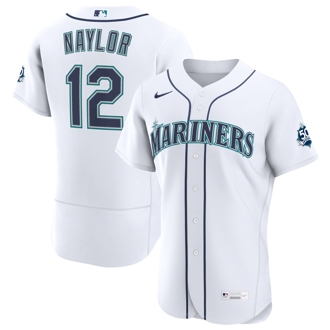Seattle Mariners Josh Naylor White Home 50th Season Authentic Baseball Jersey