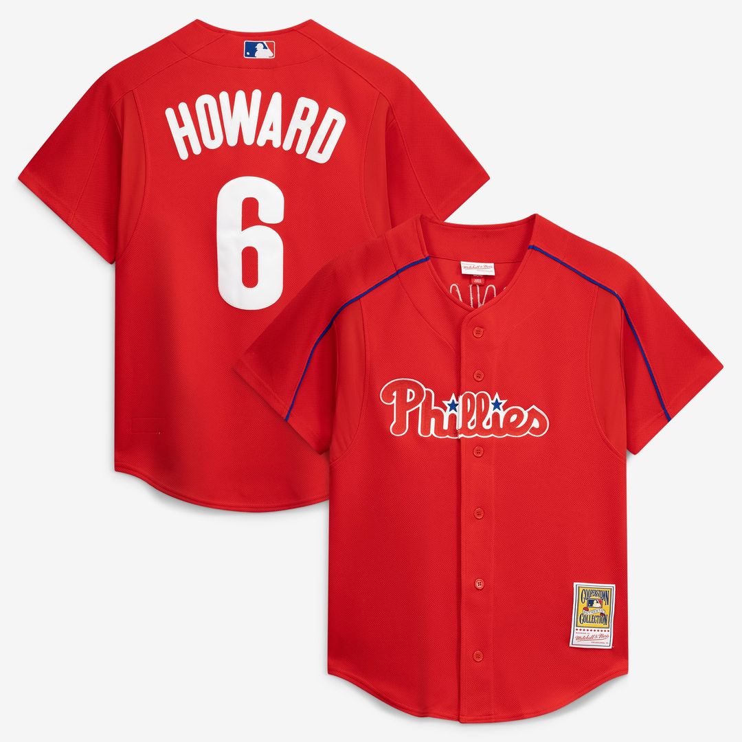 Philadelphia Phillies Ryan Howard Red Cooperstown Collection Batting Practice Baseball Jersey