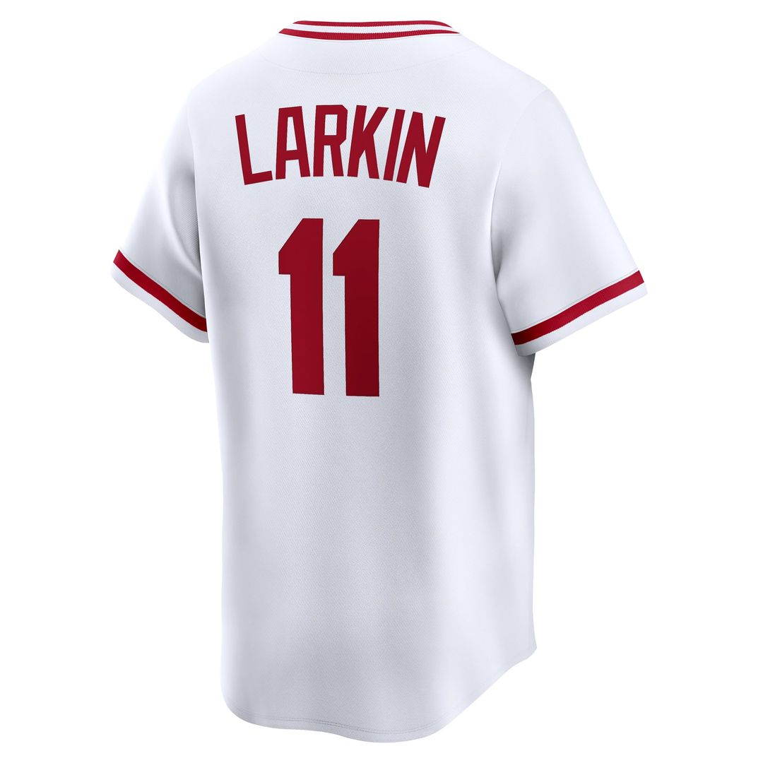 Cincinnati Reds Barry Larkin White Throwback Cooperstown Collection Limited Baseball Jersey | MLB Baseball Jersey