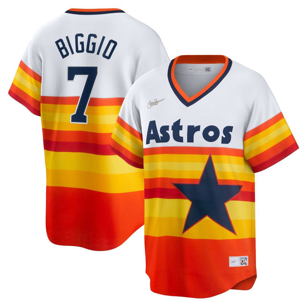 Houston Astros Craig Biggio White Home Cooperstown Collection Baseball Jersey