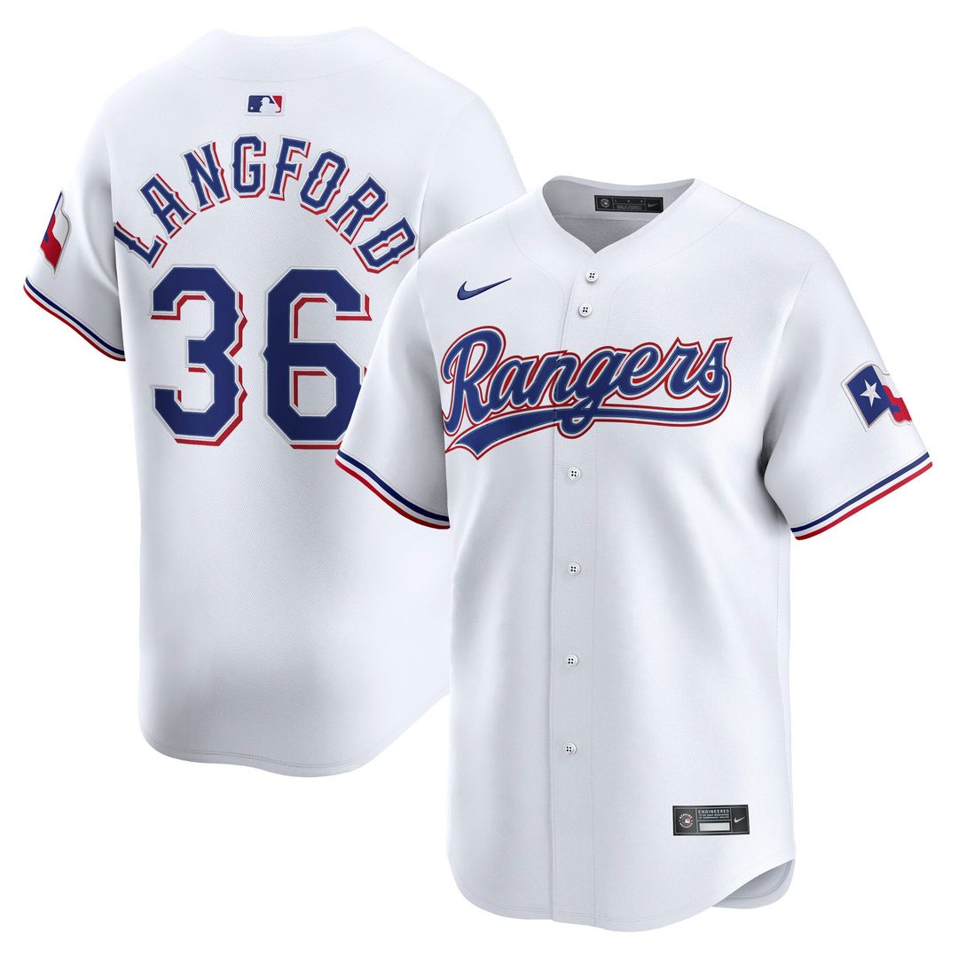 Texas Rangers Wyatt Langford White Home Limited Baseball Jersey