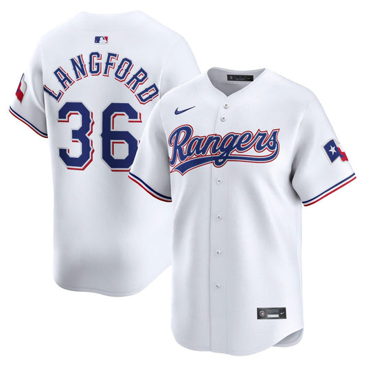 Texas Rangers Wyatt Langford White Home Limited Baseball Jersey