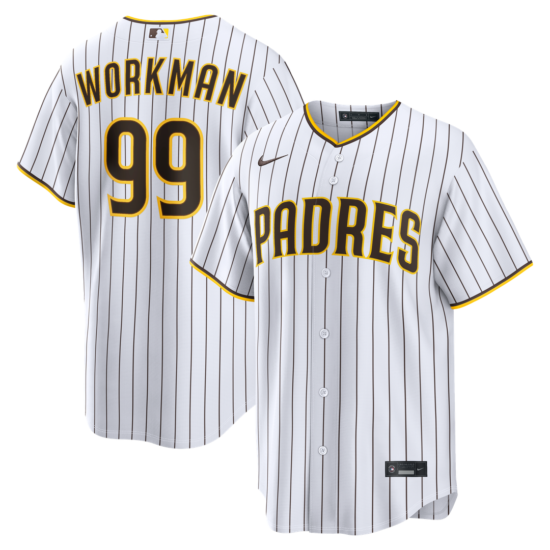 San Diego Padres Gage Workman White Home Replica Baseball Jersey
