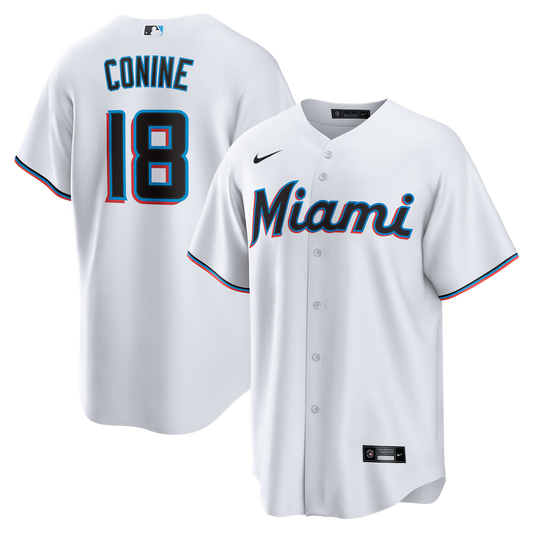 Miami Marlins Griffin Conine White Home Replica Baseball Jersey
