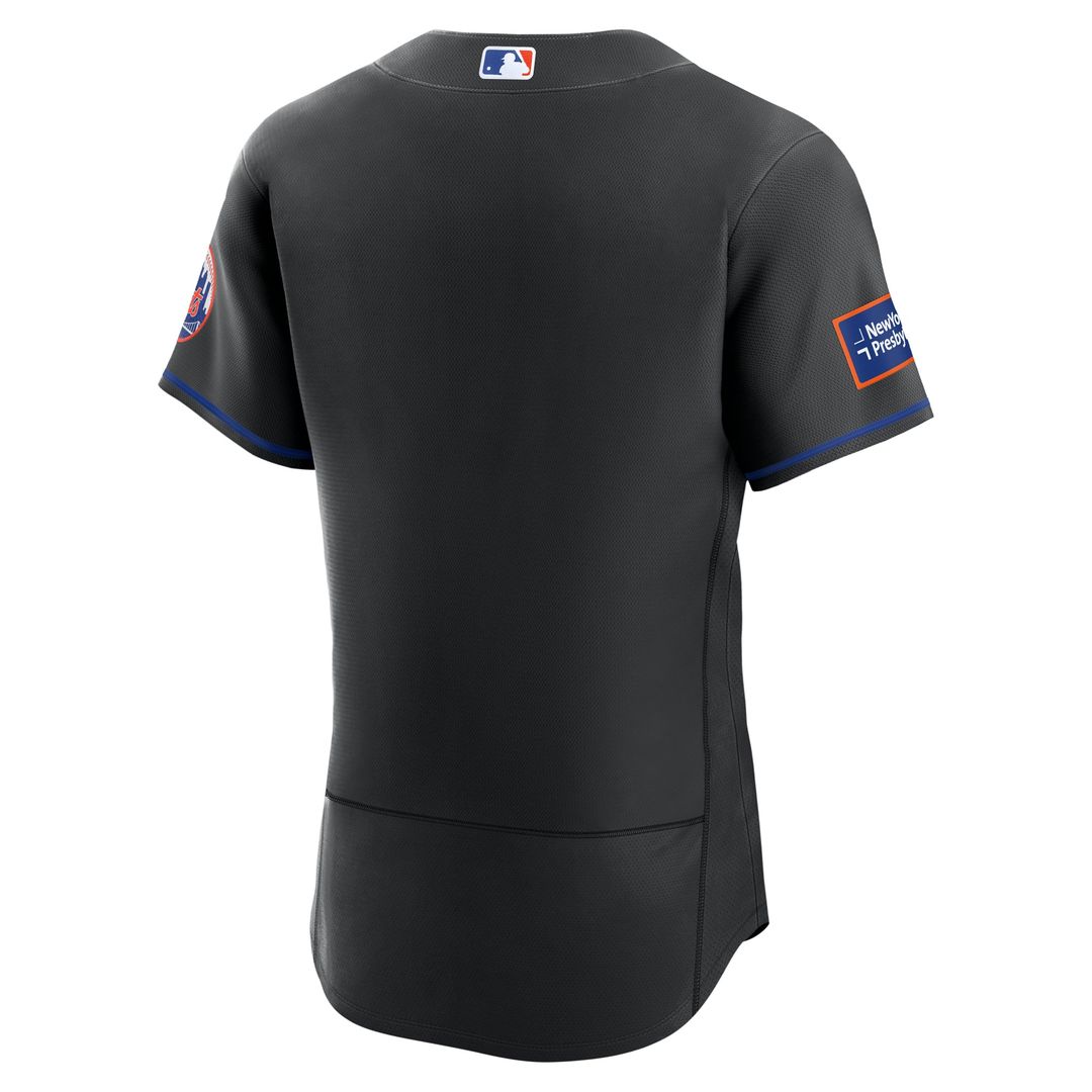 New York Mets Black Alternate Sponsor Patch Authentic Baseball Jersey | MLB Baseball Jersey