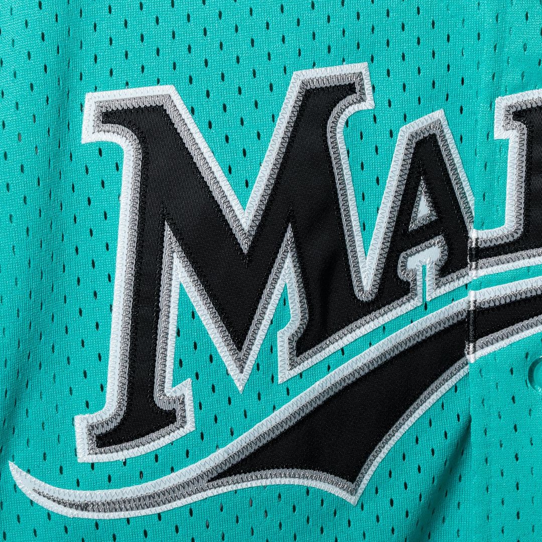 Florida Marlins Andre Dawson Teal Cooperstown Collection Mesh Batting Practice Button-Up Baseball Jersey | MLB Baseball Jersey