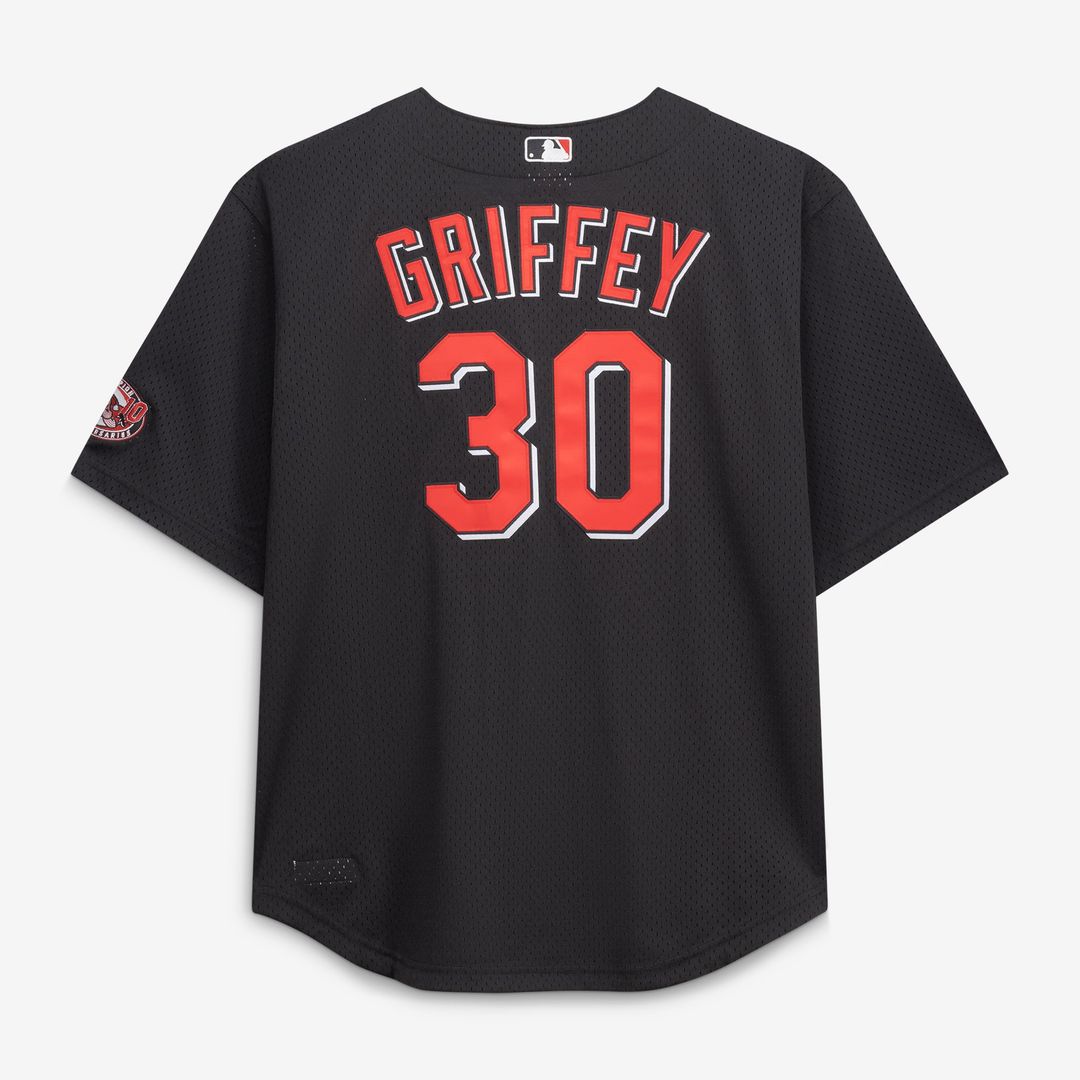 Cincinnati Reds Ken Griffey Jr. Black Big & Tall Cooperstown Mesh Batting Practice Baseball Jersey | MLB Baseball Jersey