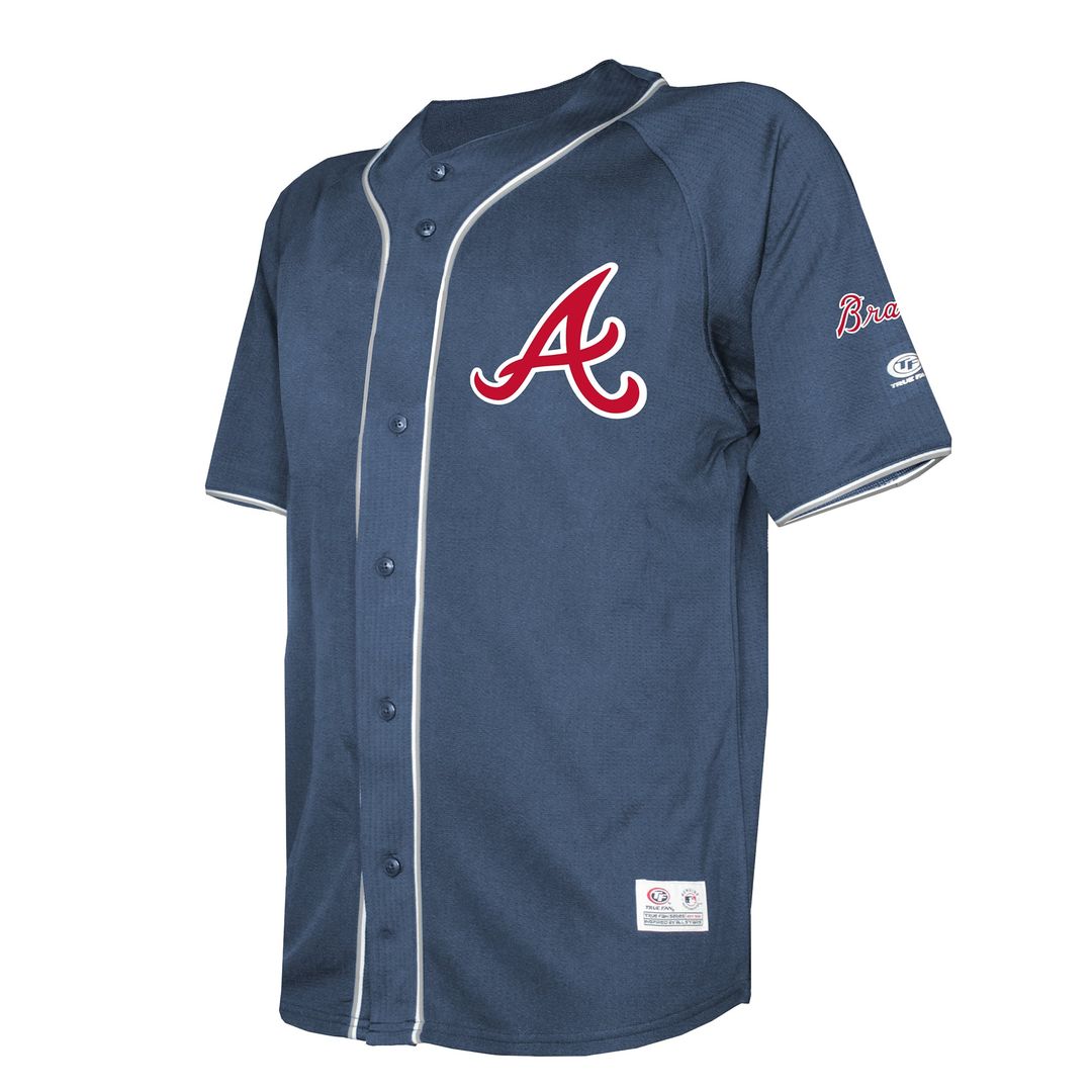 Atlanta Braves Stitches Navy Team Color Full-Button Fashion Baseball Jersey | MLB Baseball Jersey