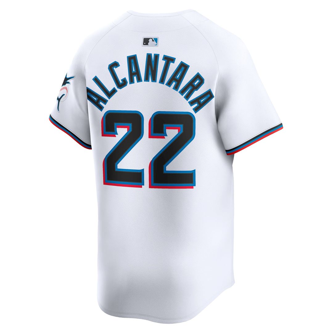 Miami Marlins Sandy Alcantara White Home Limited Baseball Jersey | MLB Baseball Jersey