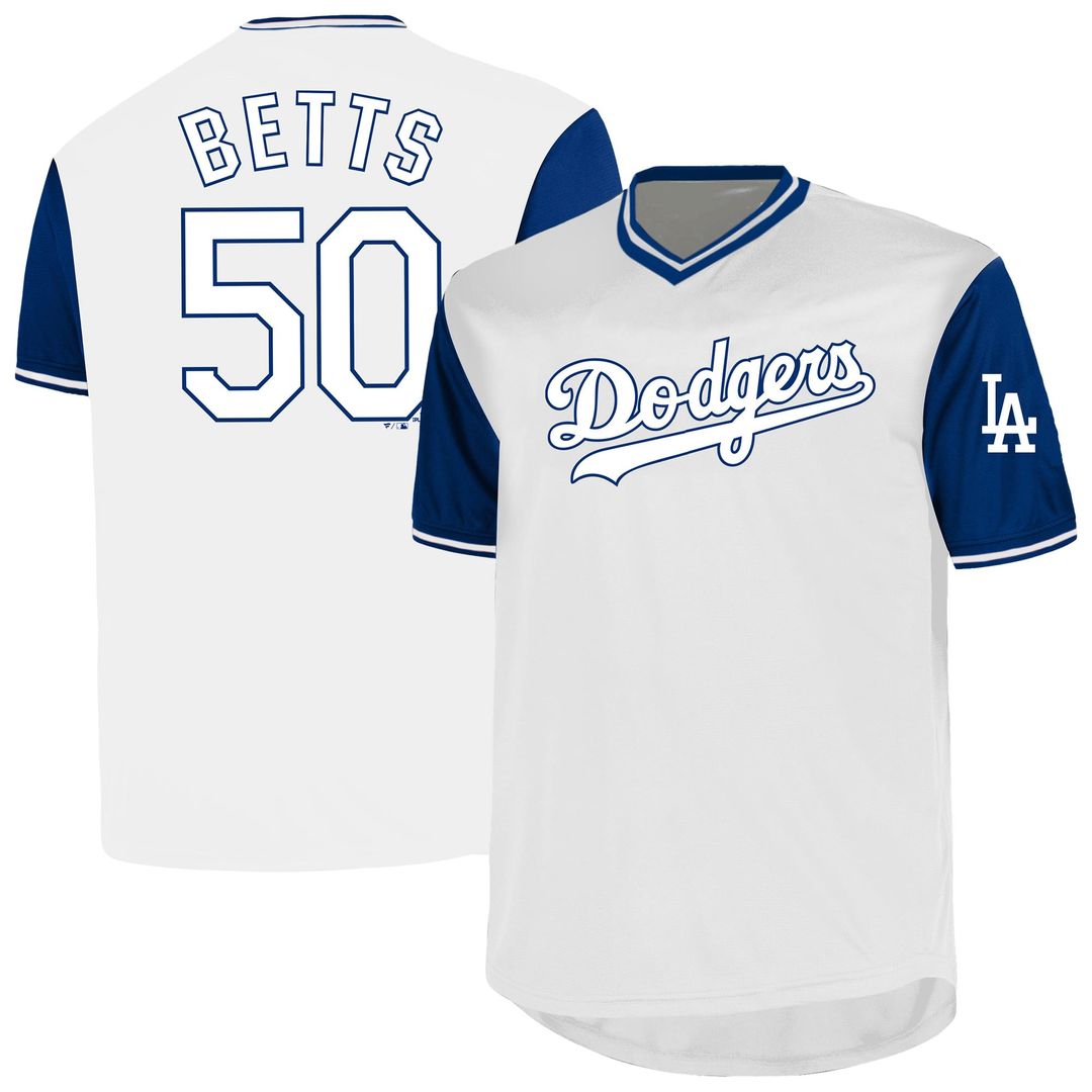 Los Angeles Dodgers Mookie Betts Profile White Big & Tall Name & Number Baseball Jersey