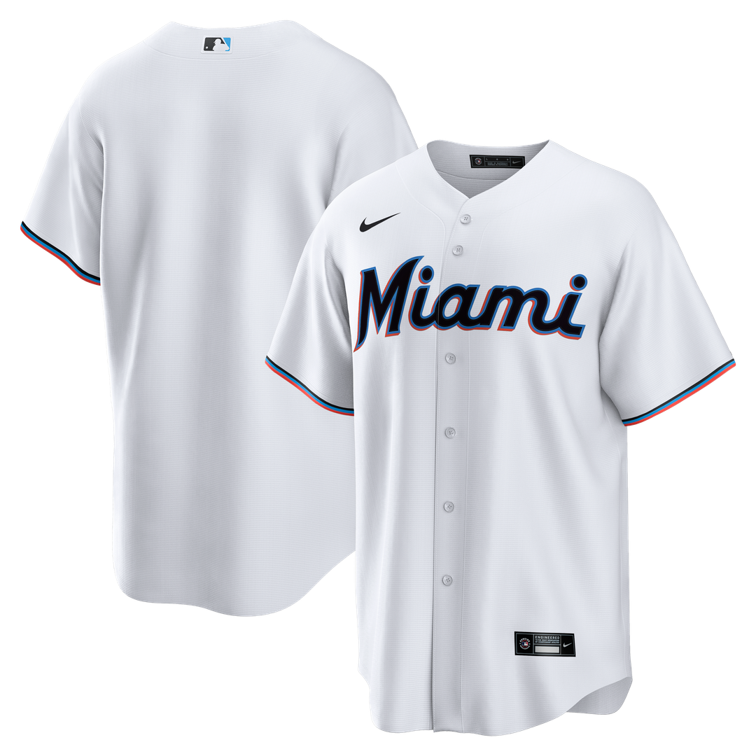 Miami Marlins White Home Big & Tall Replica Baseball Jersey