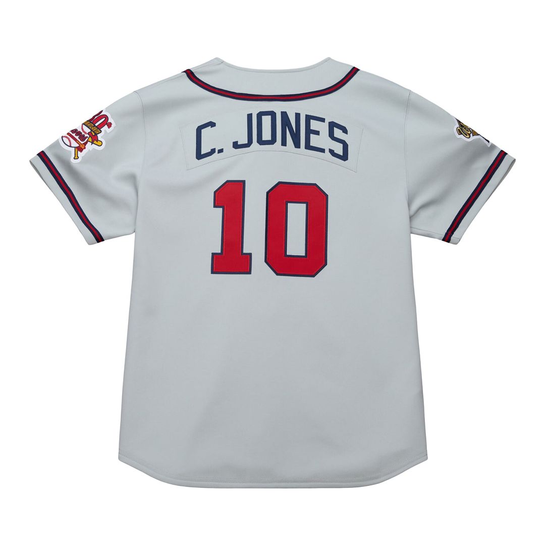 Atlanta Braves Chipper Jones Gray 1995 Throwback Authentic Baseball Jersey | MLB Baseball Jersey