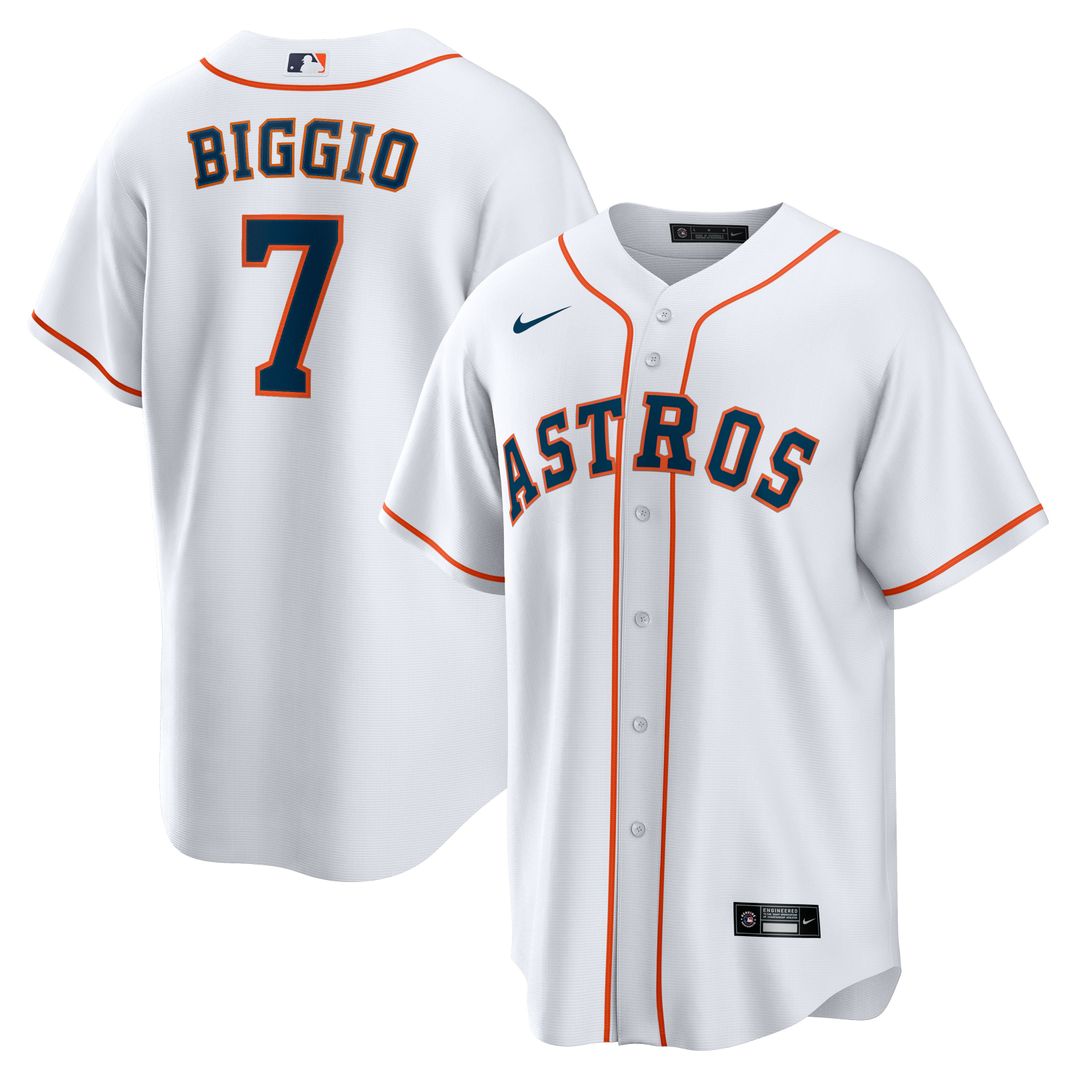 Houston Astros Craig Biggio White Home Retired Player Replica Baseball Jersey