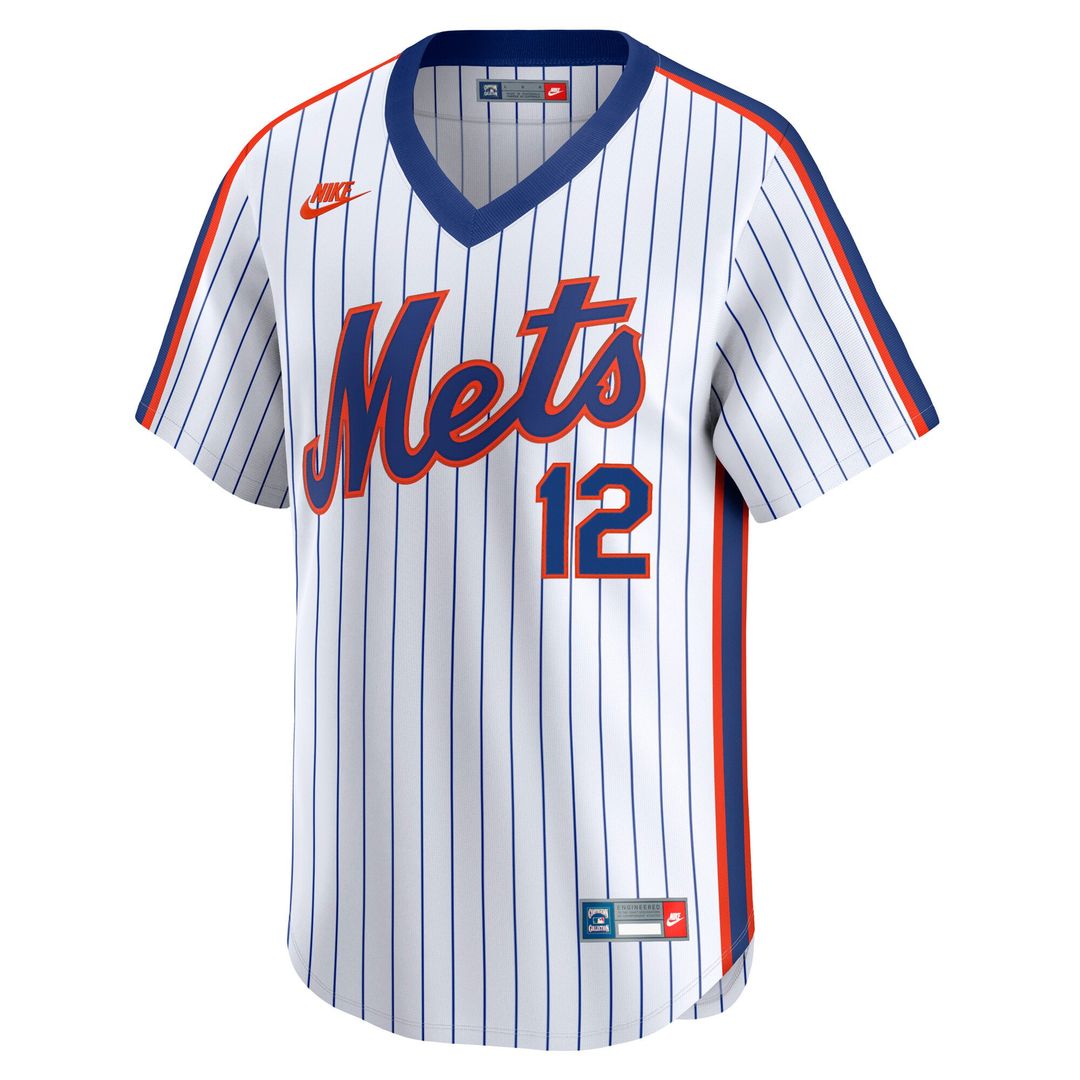 New York Mets Francisco Lindor White Throwback Cooperstown Collection Limited Baseball Jersey | MLB Baseball Jersey