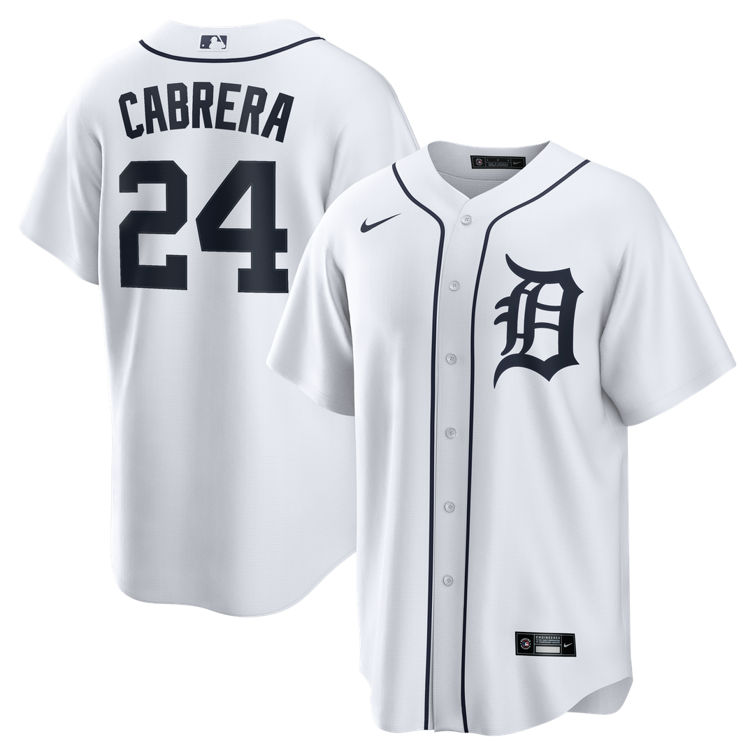 Detroit Tigers Miguel Cabrera White Home Retired Player Replica Baseball Jersey
