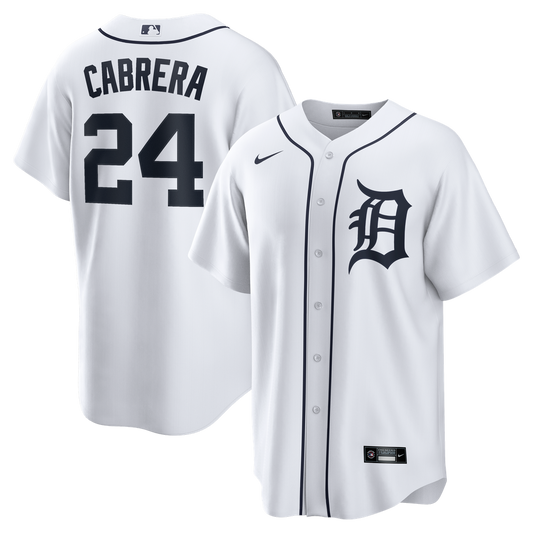 Detroit Tigers Miguel Cabrera White Home Retired Player Replica Baseball Jersey