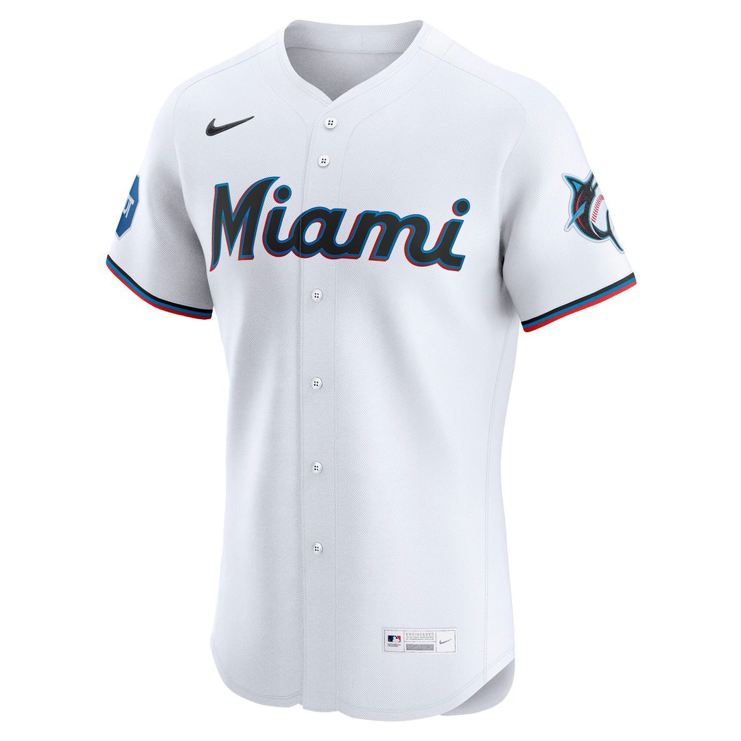 Miami Marlins White Home Elite Baseball Jersey | MLB Baseball Jersey