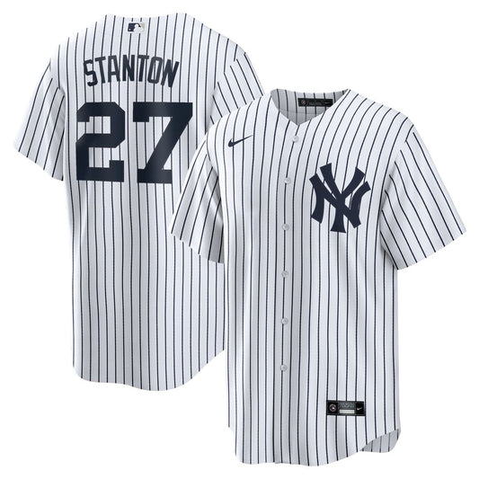 New York Yankees Giancarlo Stanton White Home Replica Player Name Baseball Jersey