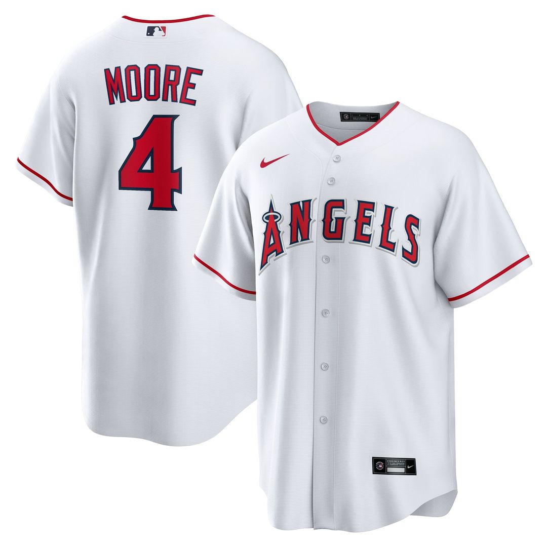 Los Angeles Angels Christian Moore White Home Replica Baseball Jersey