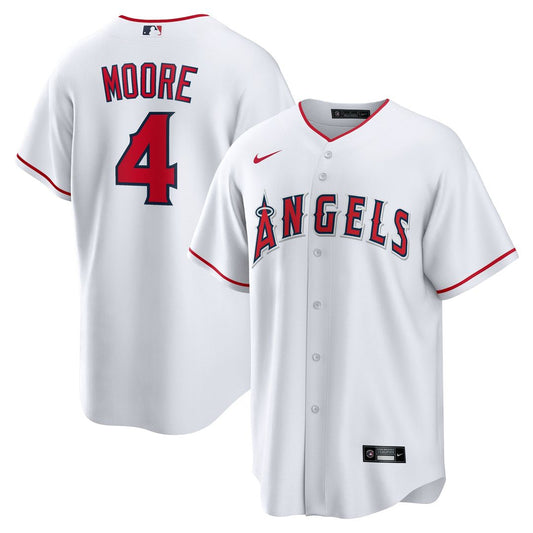 Los Angeles Angels Christian Moore White Home Replica Baseball Jersey