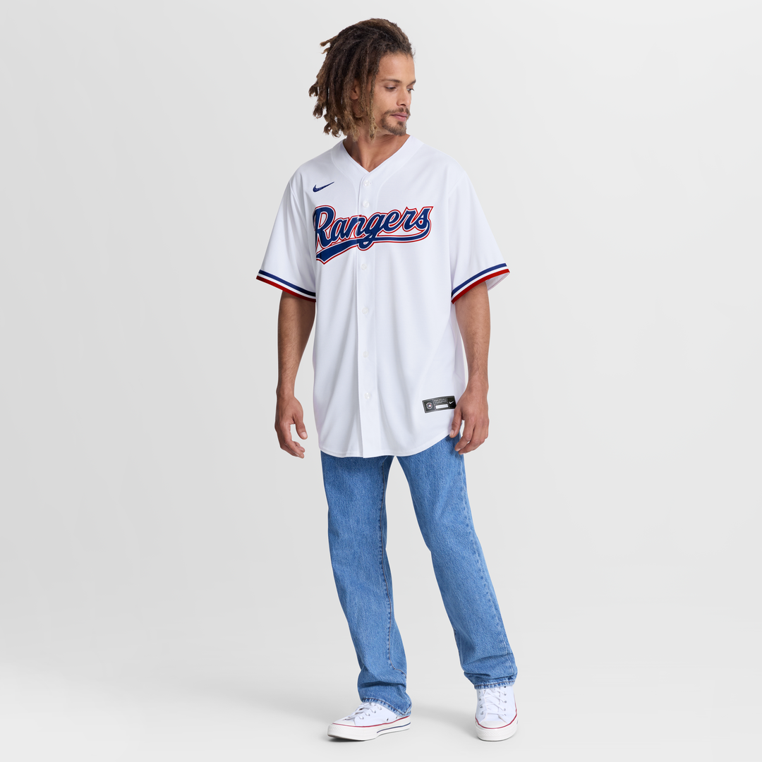 Texas Rangers Wyatt Langford White Home Replica Baseball Jersey | MLB Baseball Jersey