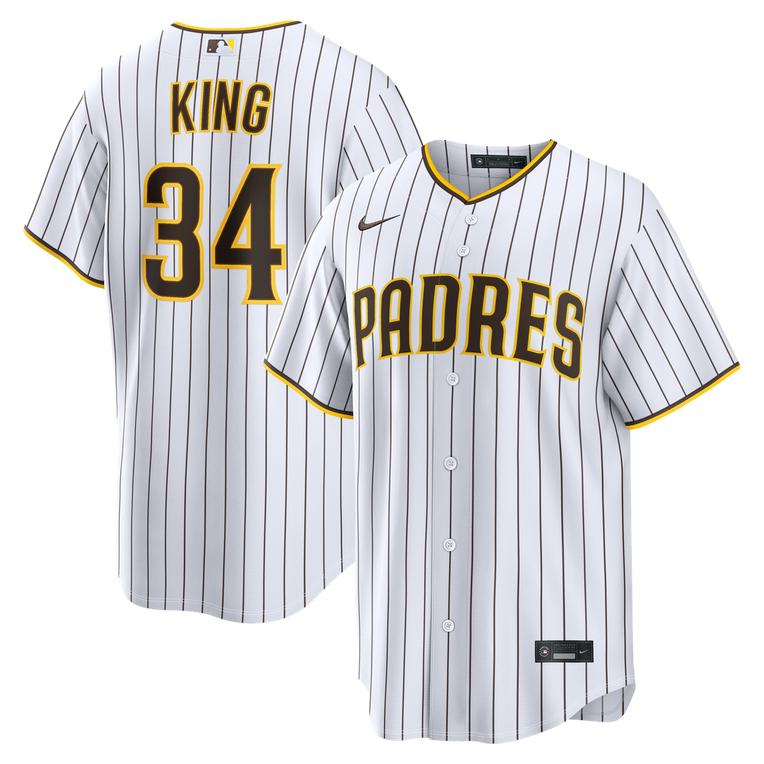 San Diego Padres Michael King White Home Replica Baseball Jersey
