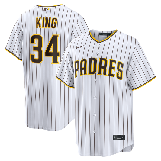 San Diego Padres Michael King White Home Replica Baseball Jersey