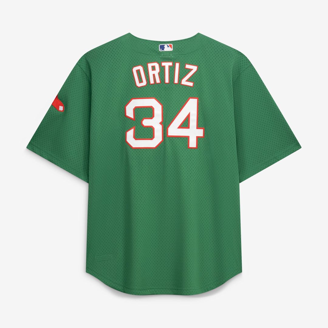 Boston Red Sox David Ortiz Kelly Green Big & Tall Cooperstown Collection Mesh Batting Practice Baseball Jersey | MLB Baseball Jersey