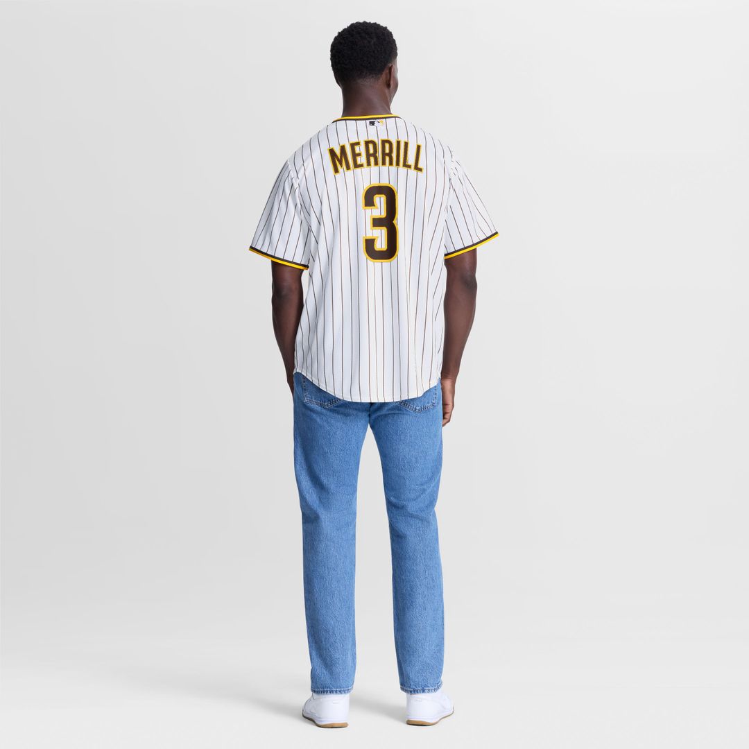 San Diego Padres Jackson Merrill White Home Replica Baseball Jersey | MLB Baseball Jersey