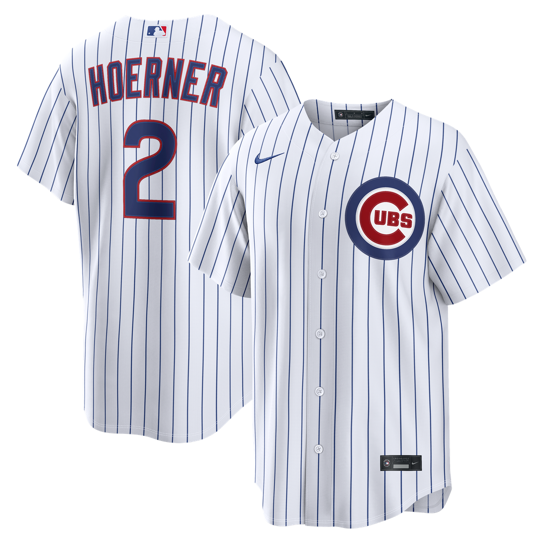 Chicago Cubs Nico Hoerner White Home Replica Baseball Jersey