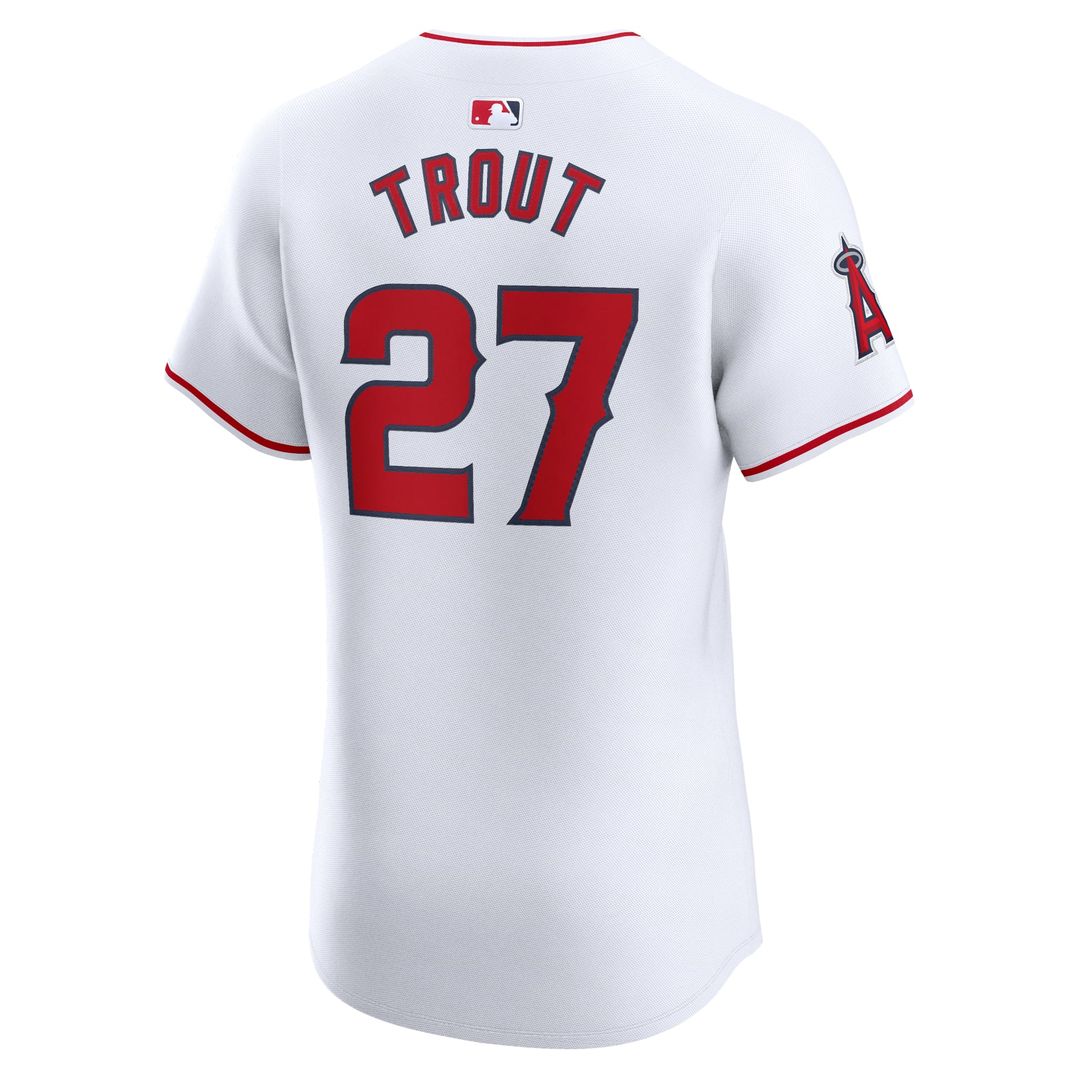 Los Angeles Angels Mike Trout White Home Elite Baseball Jersey | MLB Baseball Jersey