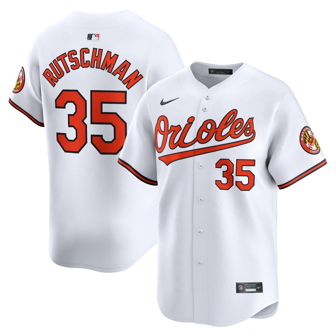 Baltimore Orioles Adley Rutschman White Home Limited Baseball Jersey