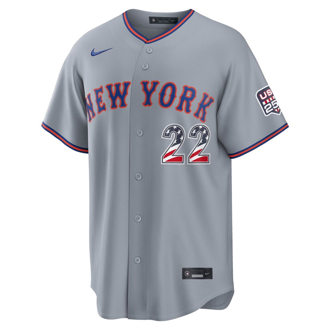 Fourth of July Men's New York Mets Juan Soto Gray USA 250 Stadium Baseball Jersey | MLB Baseball Jersey