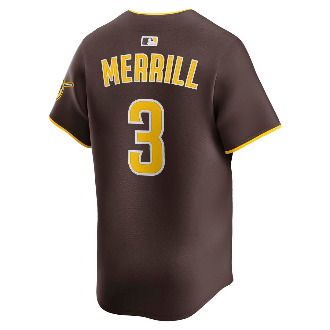 San Diego Padres Jackson Merrill Brown Road Limited Baseball Jersey | MLB Baseball Jersey