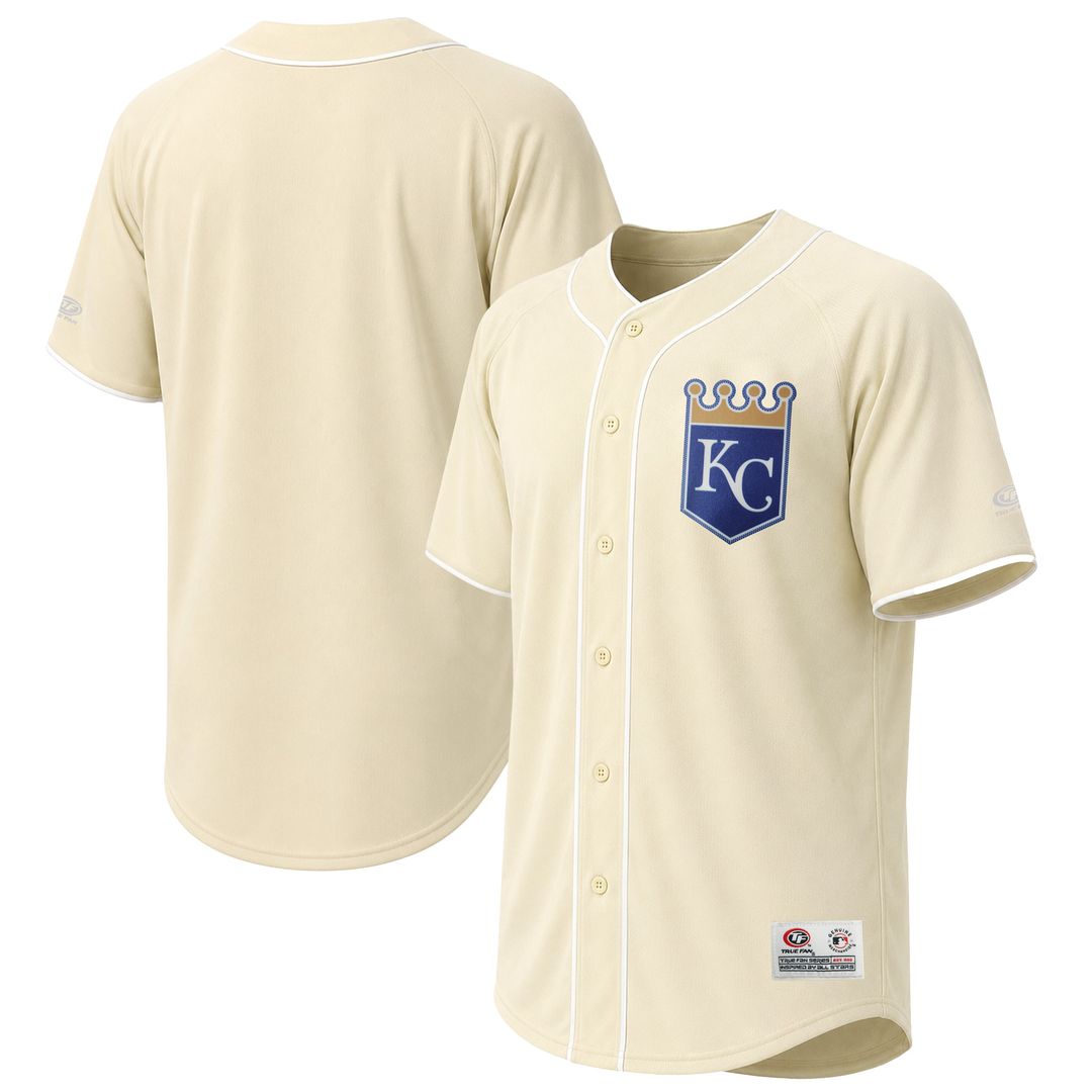 Kansas City Royals Stitches Cream Fashion Baseball Jersey