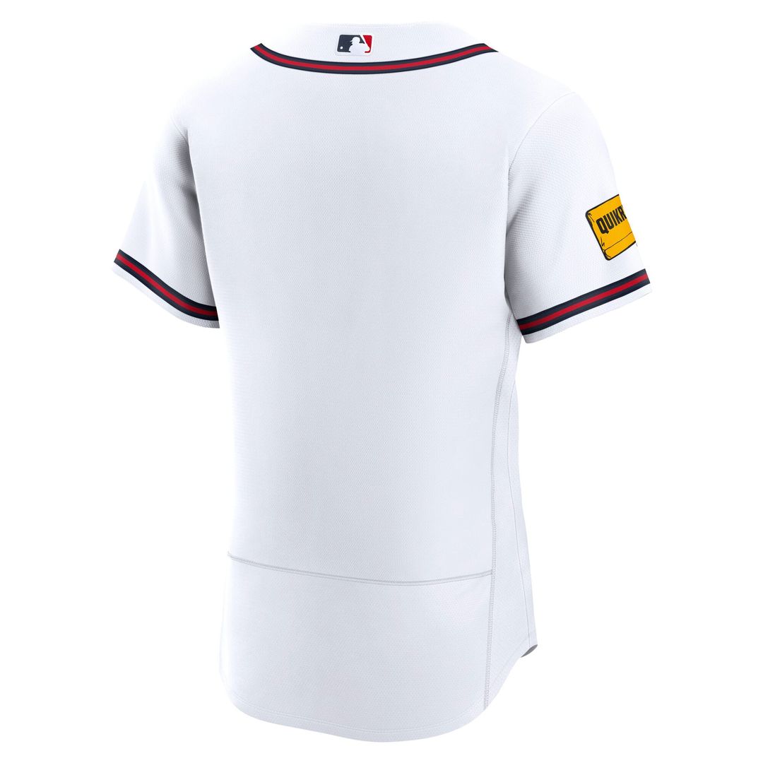 Atlanta Braves White Home Sponsor Patch Authentic Baseball Jersey | MLB Baseball Jersey