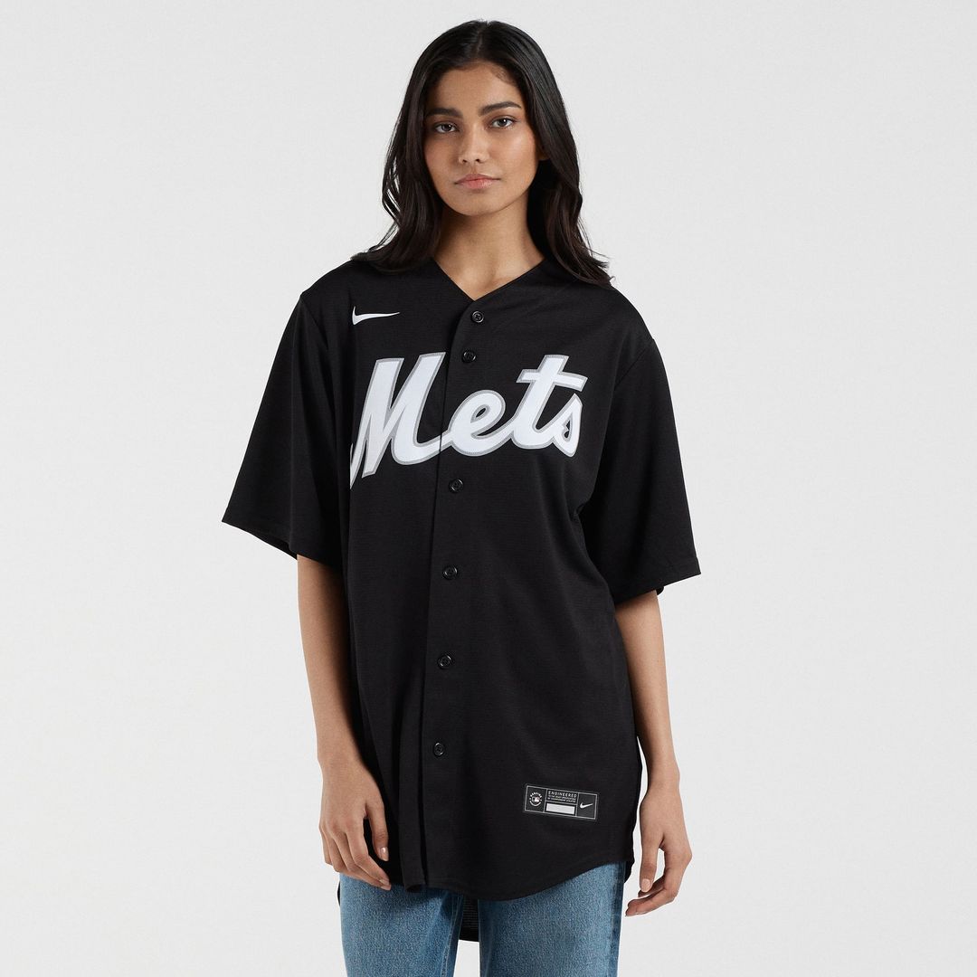 New York Mets Francisco Lindor Black Replica Baseball Jersey | MLB Baseball Jersey