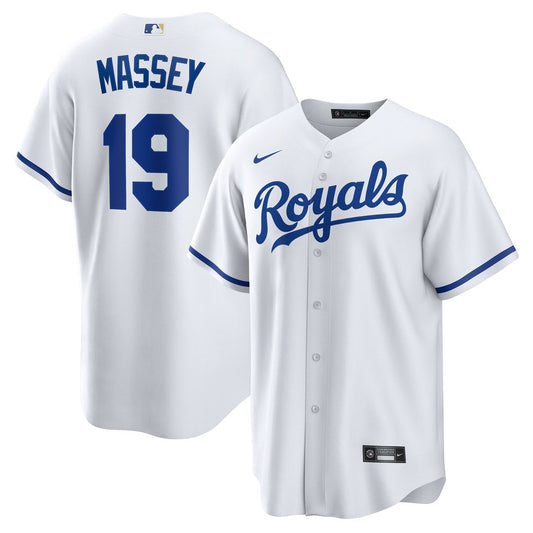 Kansas City Royals Michael Massey White Home Replica Baseball Jersey