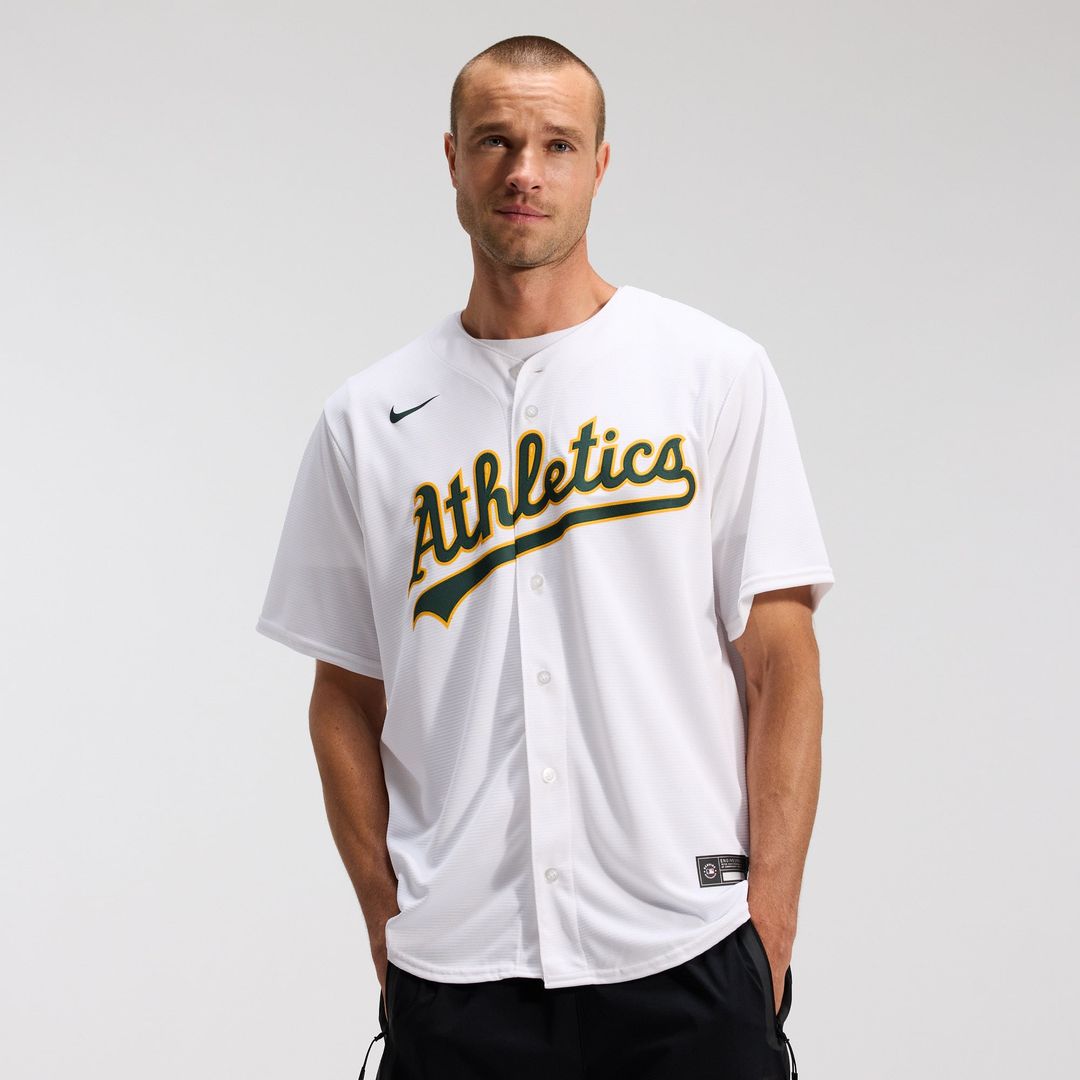 Athletics White Home Replica Team Baseball Jersey