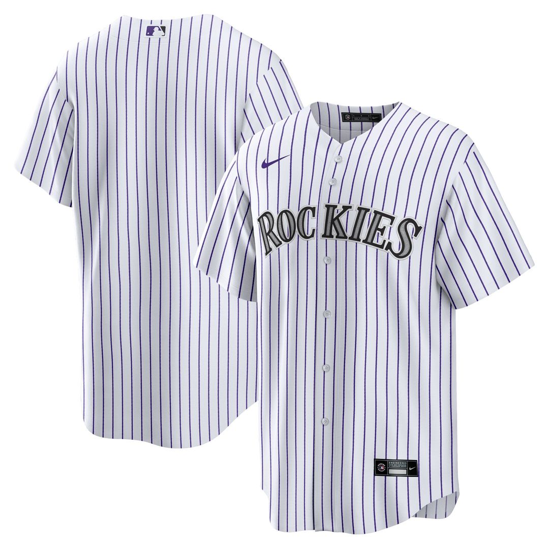 Colorado Rockies White Home Blank Replica Baseball Jersey