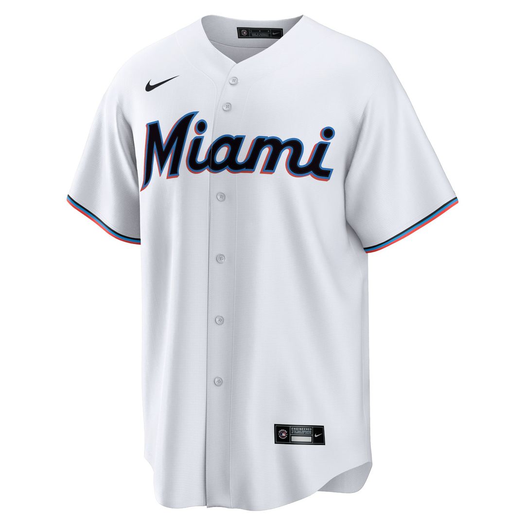 Miami Marlins White Home Blank Replica Baseball Jersey | MLB Baseball Jersey