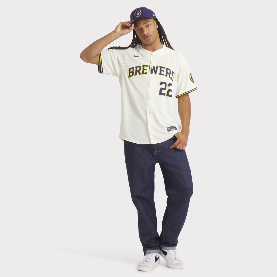 Milwaukee Brewers Christian Yelich Cream Home Limited Baseball Jersey | MLB Baseball Jersey