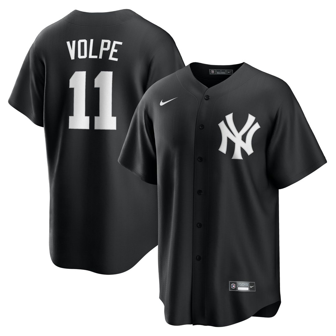 New York Yankees Anthony Volpe Black Fashion Replica Baseball Jersey