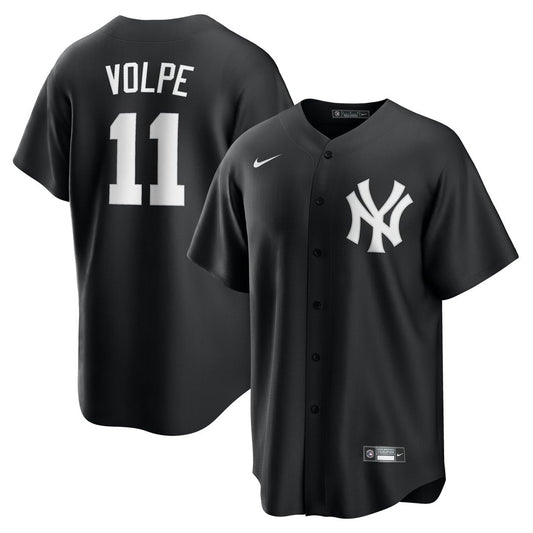 New York Yankees Anthony Volpe Black Fashion Replica Baseball Jersey