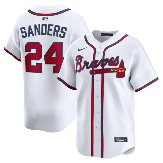 Atlanta Braves Deion Sanders White Limited Baseball Jersey