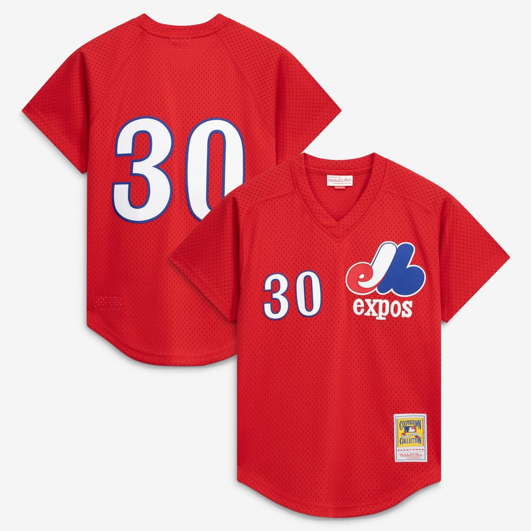 Montreal Expos Tim Raines Scarlet Authentic Batting Practice Baseball Jersey