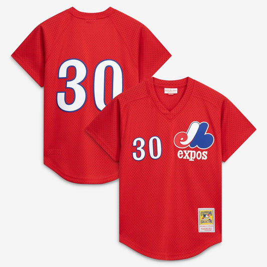Montreal Expos Tim Raines Scarlet Authentic Batting Practice Baseball Jersey