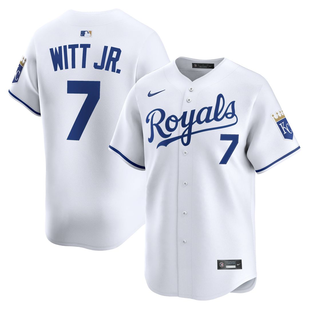 Kansas City Royals Bobby Witt Jr. White Home Limited Baseball Jersey | MLB Baseball Jersey