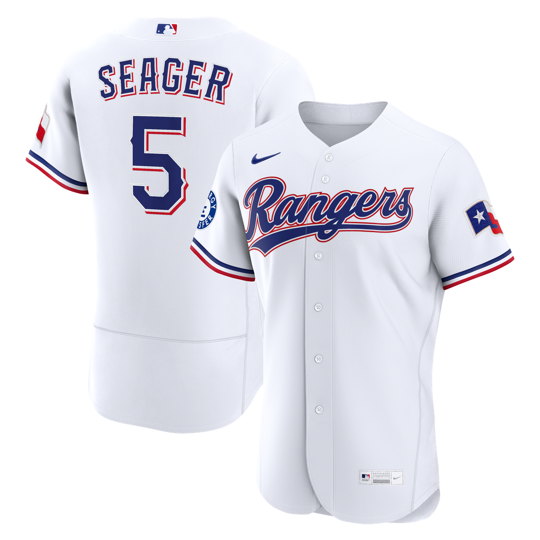 Texas Rangers Corey Seager White Home Authentic Sponsor Patch Baseball Jersey